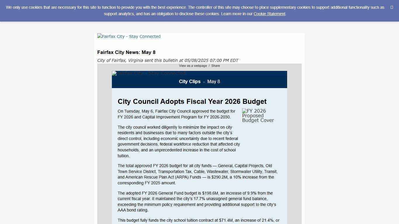 Fairfax City News: May 8