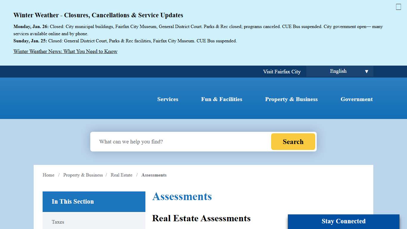 Assessments City of Fairfax, VA